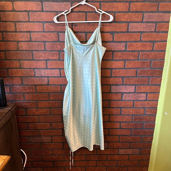 NWT Skies Are Blue Silky Polka Dot Mint Green Slip Dress Size Medium - Picture 4 of 13
